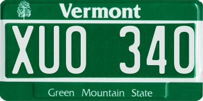 VT license plate XUO340