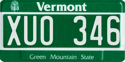 VT license plate XUO346