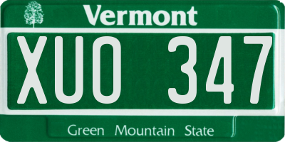 VT license plate XUO347