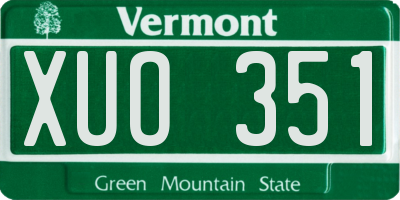 VT license plate XUO351