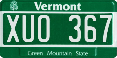VT license plate XUO367