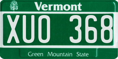 VT license plate XUO368