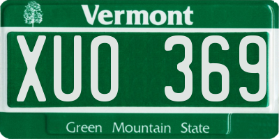 VT license plate XUO369