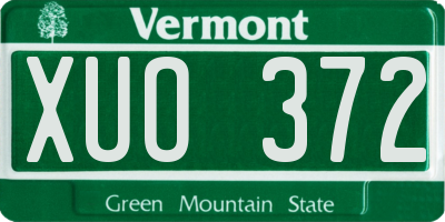 VT license plate XUO372