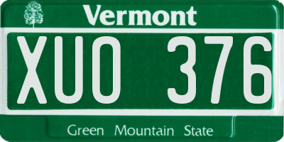 VT license plate XUO376