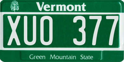 VT license plate XUO377
