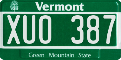 VT license plate XUO387
