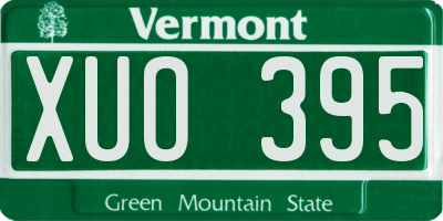VT license plate XUO395