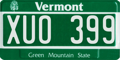 VT license plate XUO399
