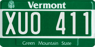 VT license plate XUO411