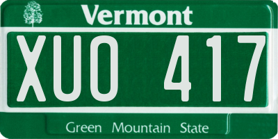 VT license plate XUO417