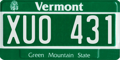 VT license plate XUO431