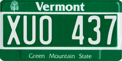VT license plate XUO437