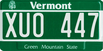 VT license plate XUO447