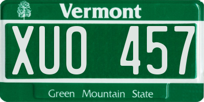 VT license plate XUO457