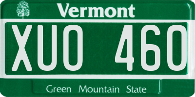 VT license plate XUO460