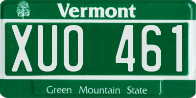 VT license plate XUO461