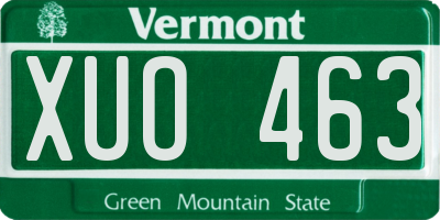 VT license plate XUO463