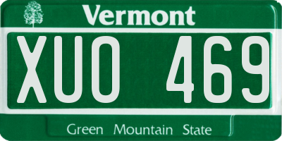 VT license plate XUO469