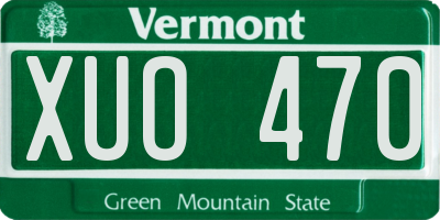 VT license plate XUO470