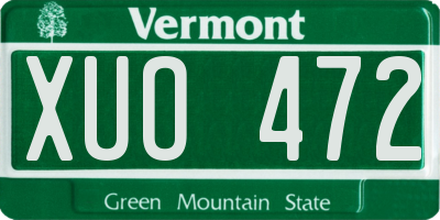 VT license plate XUO472