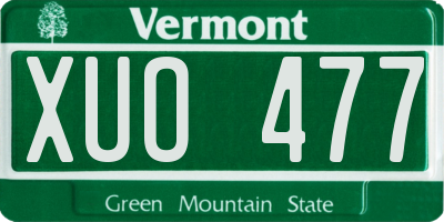 VT license plate XUO477