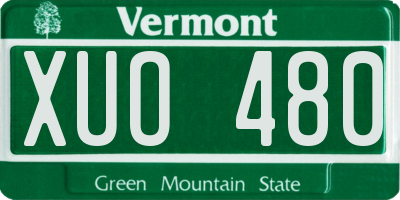 VT license plate XUO480
