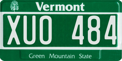 VT license plate XUO484