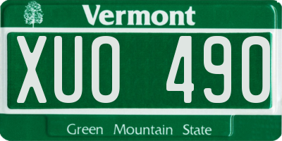 VT license plate XUO490