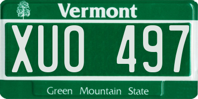 VT license plate XUO497