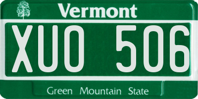 VT license plate XUO506