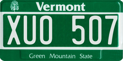 VT license plate XUO507