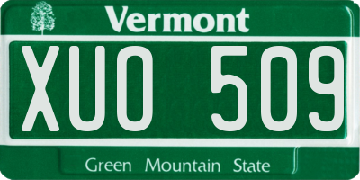 VT license plate XUO509