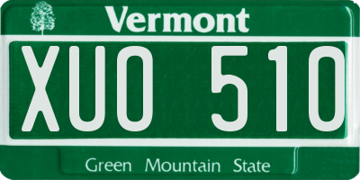 VT license plate XUO510