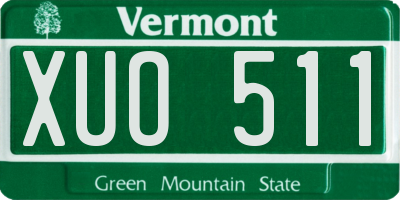 VT license plate XUO511