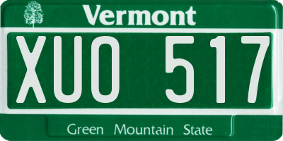 VT license plate XUO517