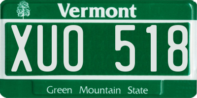 VT license plate XUO518
