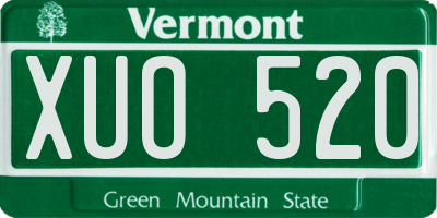 VT license plate XUO520
