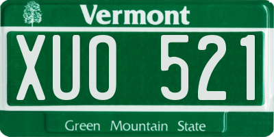 VT license plate XUO521
