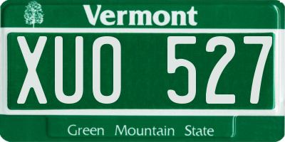VT license plate XUO527