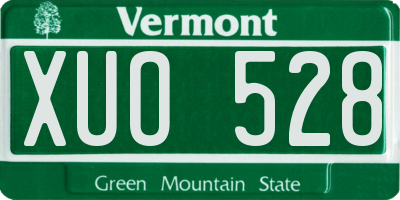 VT license plate XUO528