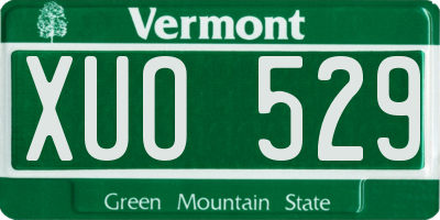 VT license plate XUO529