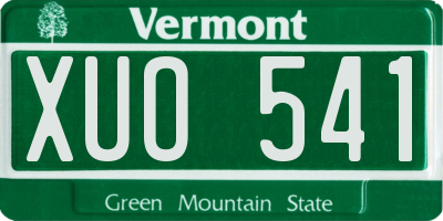 VT license plate XUO541