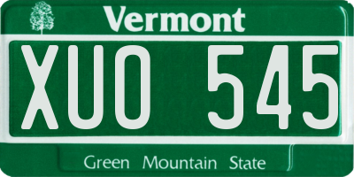 VT license plate XUO545