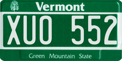 VT license plate XUO552