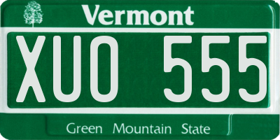 VT license plate XUO555