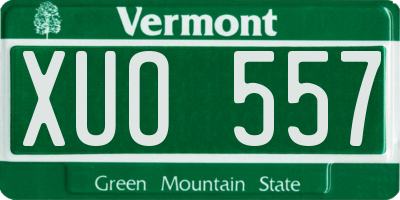 VT license plate XUO557