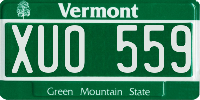 VT license plate XUO559
