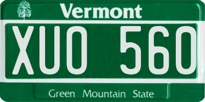 VT license plate XUO560