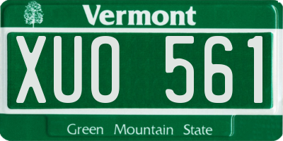 VT license plate XUO561